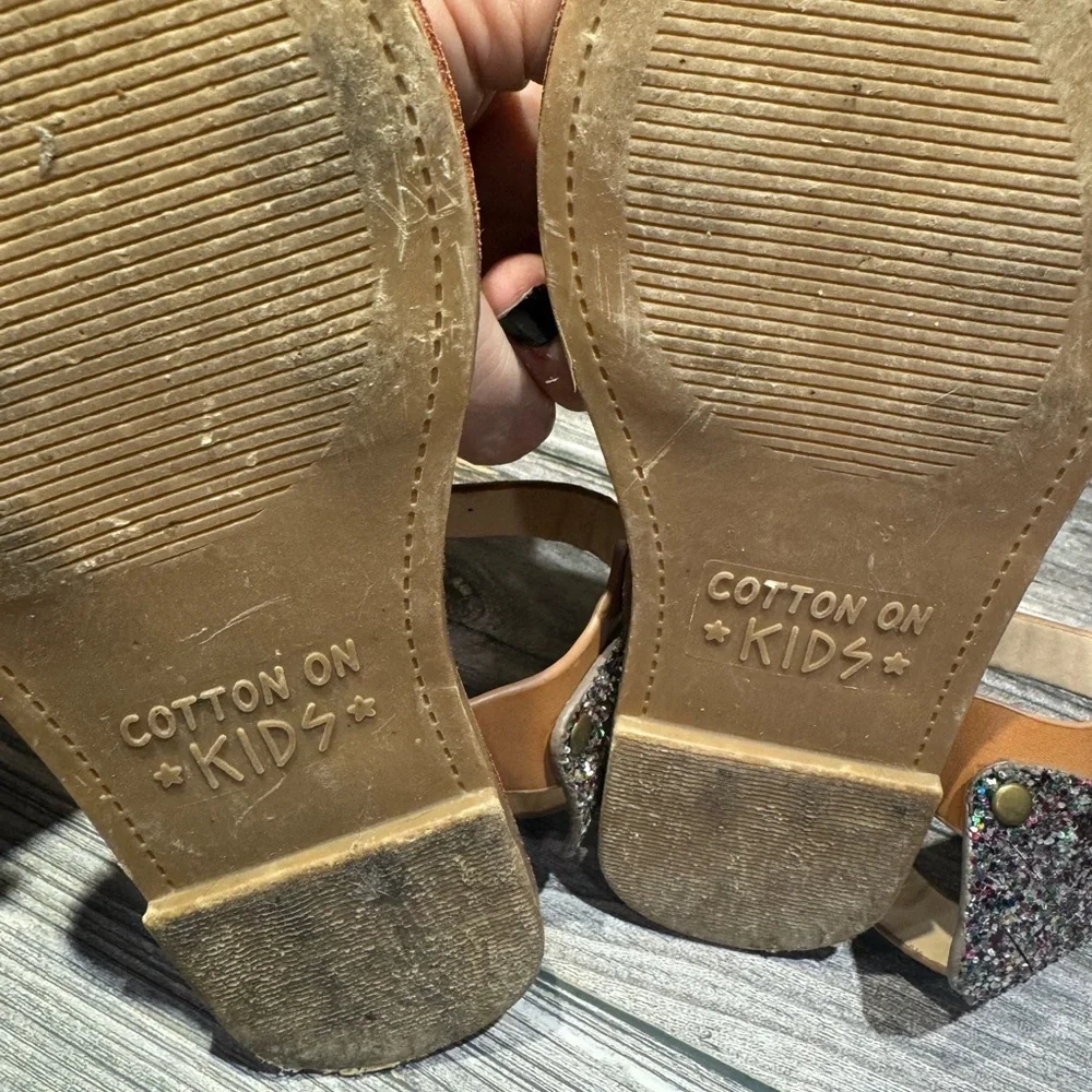 Cotton On Angel Wing Sandals Toddler Girl Size 11 Glitter Fairy Boho Shoes